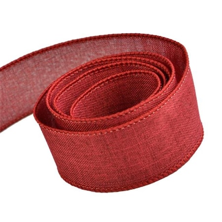 Papillon Ribbon & Bow R097035-64-BURG-50YD 2.5 in. 50 Yards Grace Linen Ribbon, Burgundy R097035-64-BURG-50YD